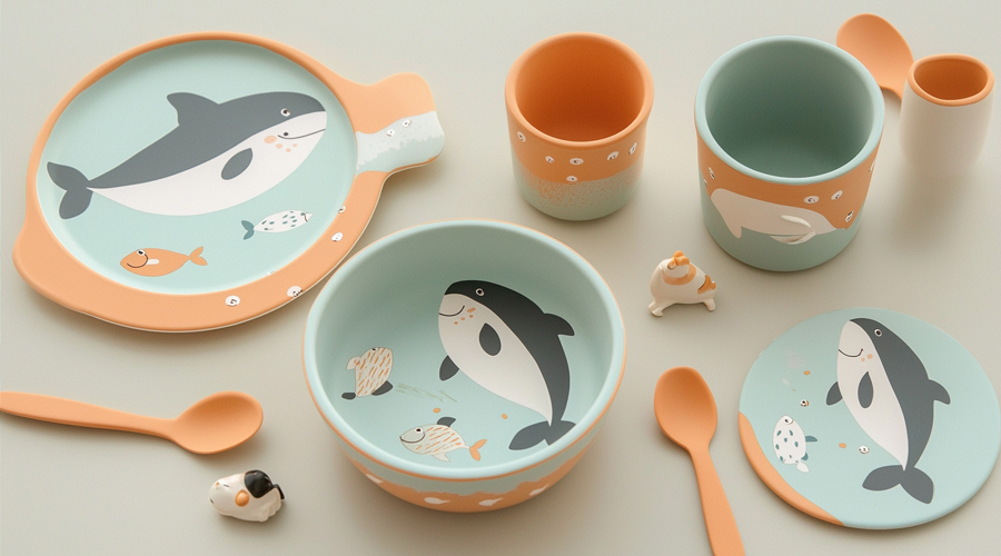printed baby spoon fork knife